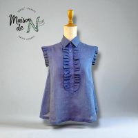 【涼やかで上品なフリルブラウスが完成しました】
