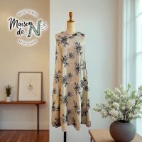 【花刺繍リネンの贅沢ワンピース】